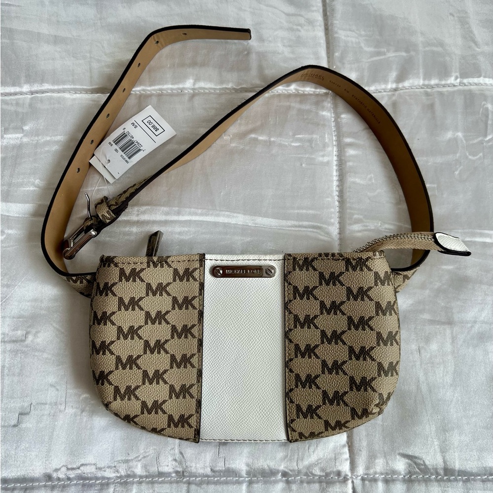 Michael Kors Belt Bag Fanny Pack MK Logo Tan S/M – New with Tags